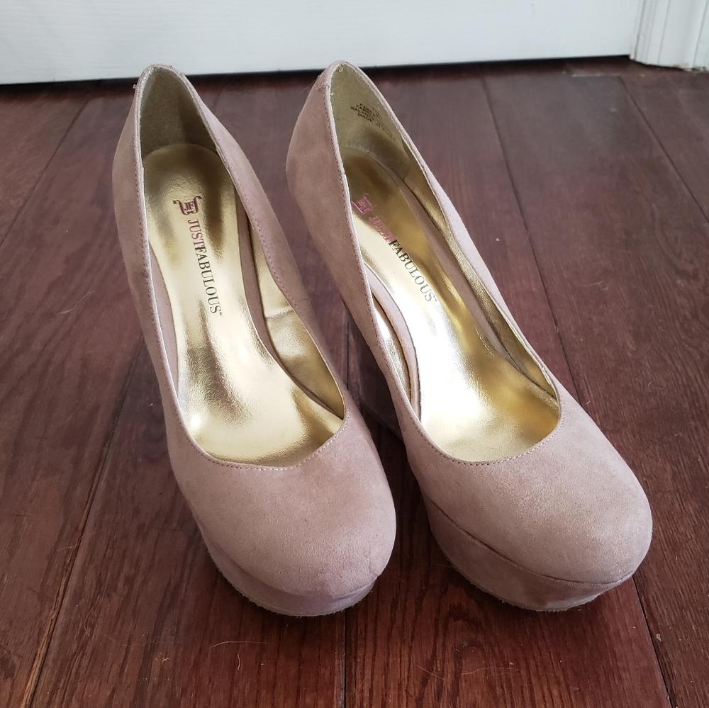 Suade Pink Wedges